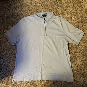Womens Lands End Pima Cotton Light Blue Polo sz L